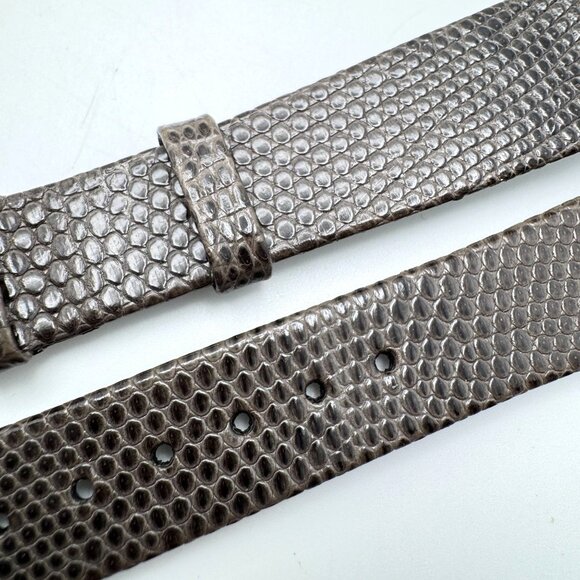 17mm Hirsch Brown Lizard Grain Leather Watch Band Gold Buckle Austria main image 5